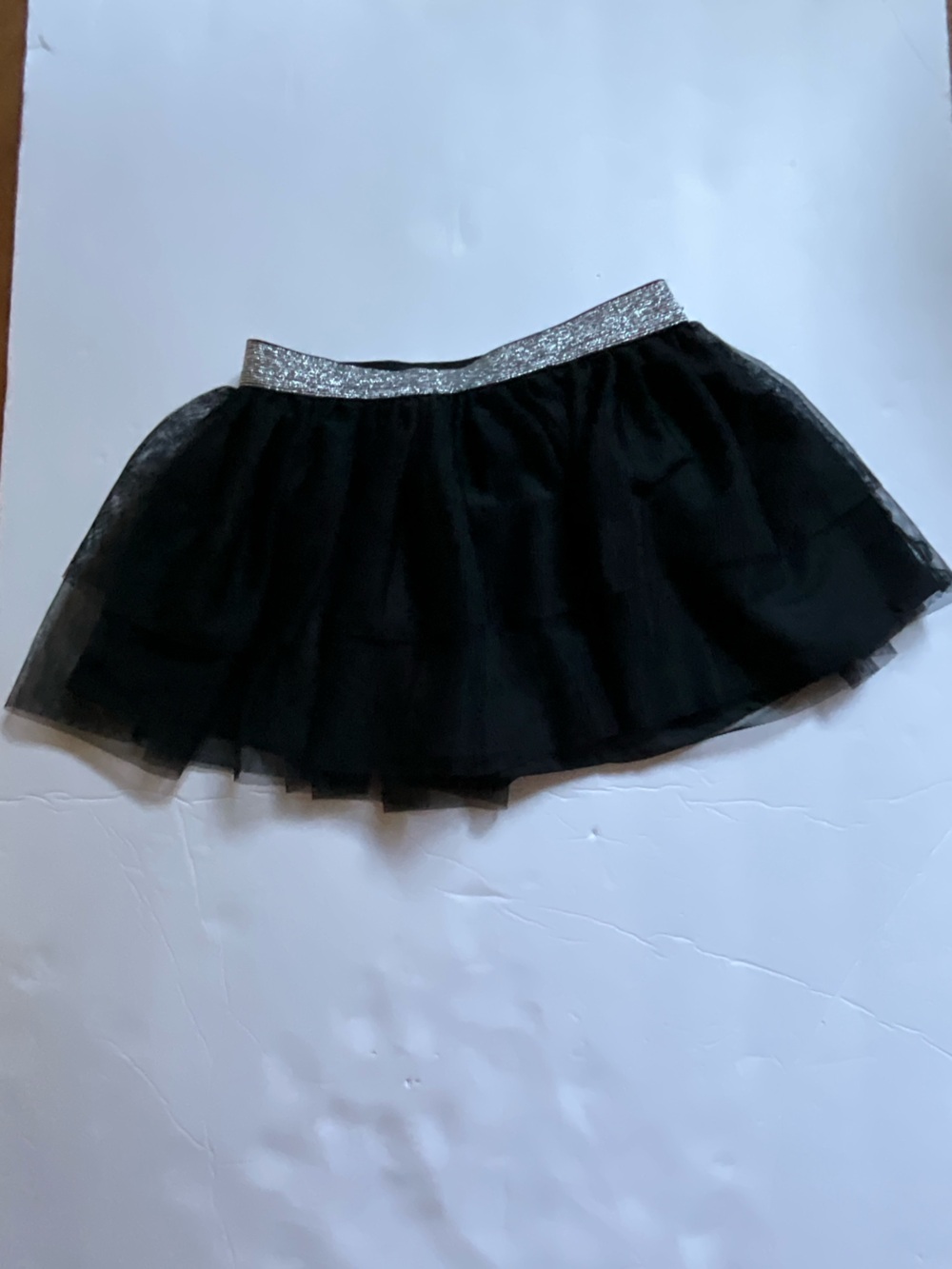Cat and Jack Black Tulle Skirt with Silver Glitter Waistband 2T